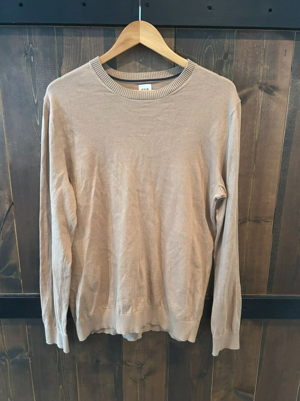 GAP 100% Cotton Long Sleeve Tan Crew Neck Sweater Men's Medium